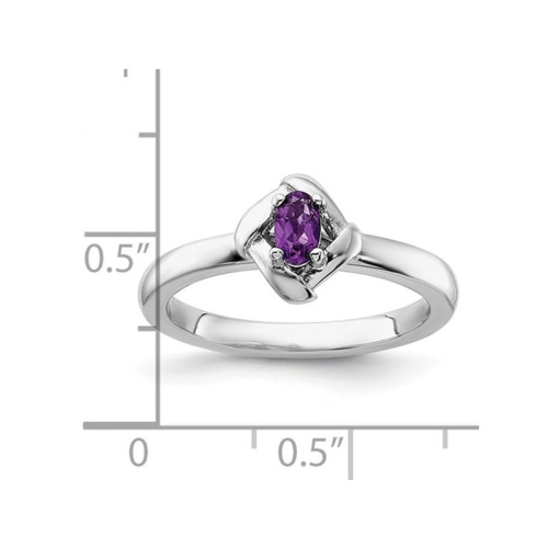 1/5 carat anneau d'am??thyste de coupe ovale en argent sterling