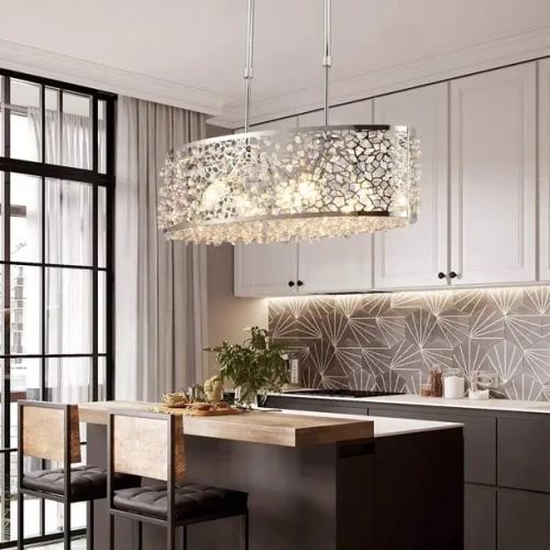 A|M Lighting Franco 6-Lights Modern Pendant Light Fixtures, Modern Chandelier Light Fixture