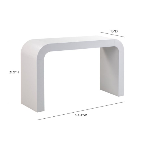 TOV Furniture Hump 31.9"H Modern Acacia Wood Console Table in White