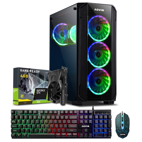 Prebuilt Tower PC AQVIN Gaming Computer AMD Ryzen 5 3600 6Core up to