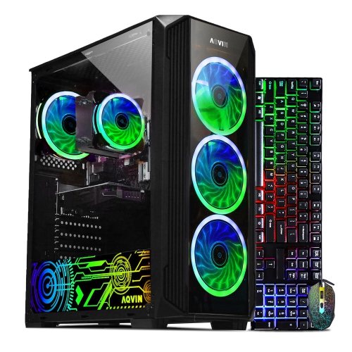 AQVIN  Gaming PC Desktop Tower Zforce RGB - Intel Hex Core I7 Processor Up to 4.60Ghz 32GB Ram Ddr4 1Tb SSD Geforce Rtx 3050 6GB Gddr6 HDMI Wifi