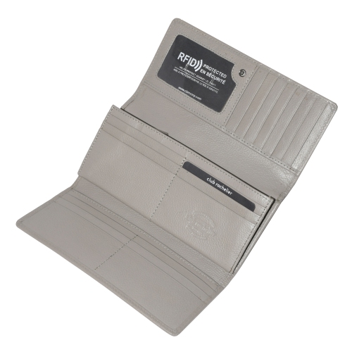 Club Rochelier Ladies Leather Clutch Wallet with Gusset Taupe