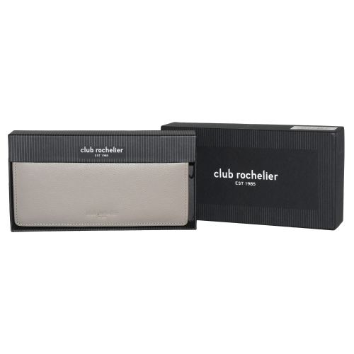 Club Rochelier Ladies Leather Clutch Wallet with Gusset Taupe