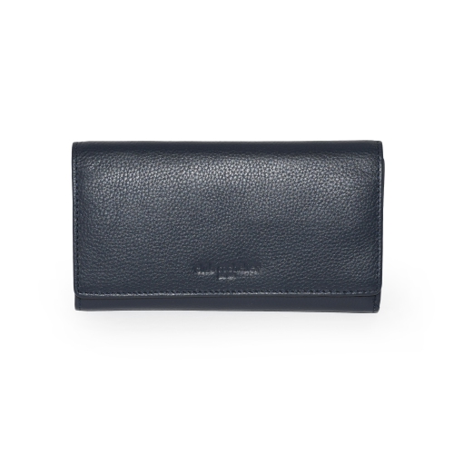 CLUB ROCHELIER  Ladies Medium Leather Clutch In Navy