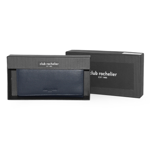 Club Rochelier Ladies Medium Leather Clutch Navy