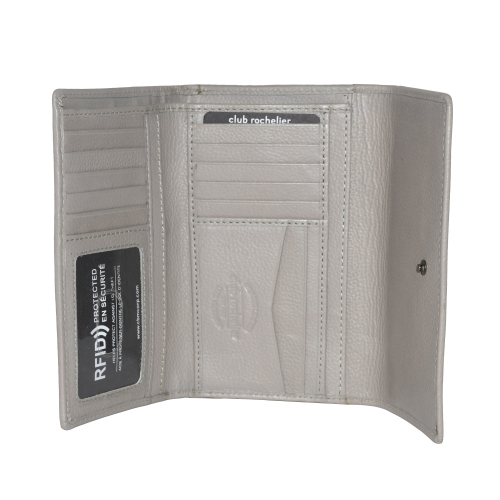 Club Rochelier Ladies Medium Leather Clutch Taupe