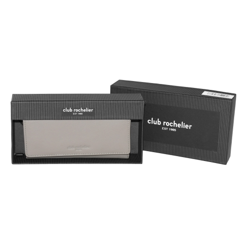 Club Rochelier Ladies Medium Leather Clutch Taupe