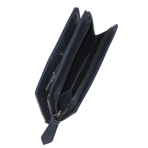 Club Rochelier Ladies Medium Leather Bifold Wallet Navy