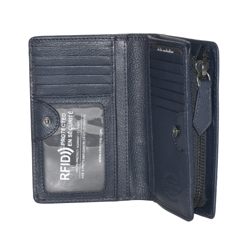 Club Rochelier Ladies Medium Leather Bifold Wallet Navy