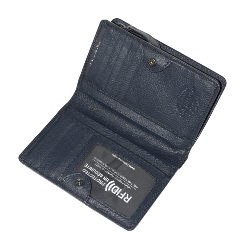 Club Rochelier Ladies Medium Leather Bifold Wallet Navy