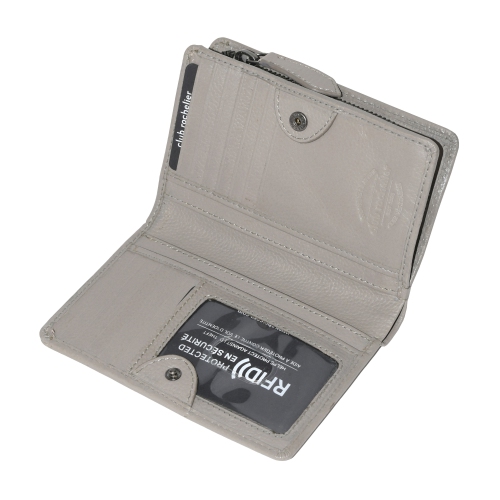 Club Rochelier Ladies Medium Leather Bifold Wallet Taupe