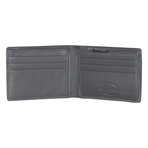 Club Rochelier Men's Slim Wallet with Zippered Pocket Charcoal