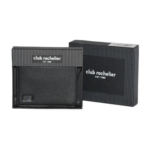 Club Rochelier Men's Snap Cardholder and Billfold Wallet Black