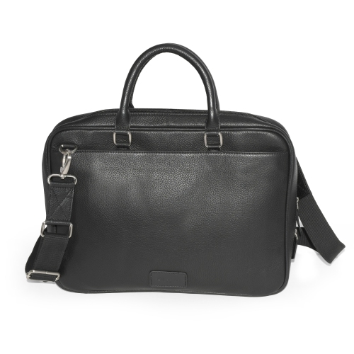 CLUB ROCHELIER  Slim Open Flap Briefcase With Top Handles In Black