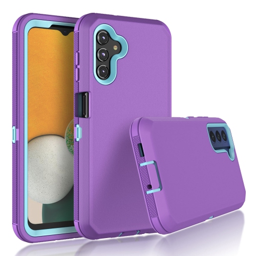 CSMART  【】 Anti-Drop Triple 3 Layers Shockproof Heavy Duty Defender Hard Case for Samsung Galaxy A14 5G In Purple