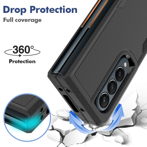 【CSmart】 Étui Coque rigide pour pare-chocs en caoutchouc résistant à deux couches pour Samsung Galaxy Z Fold 4 5G, Violet