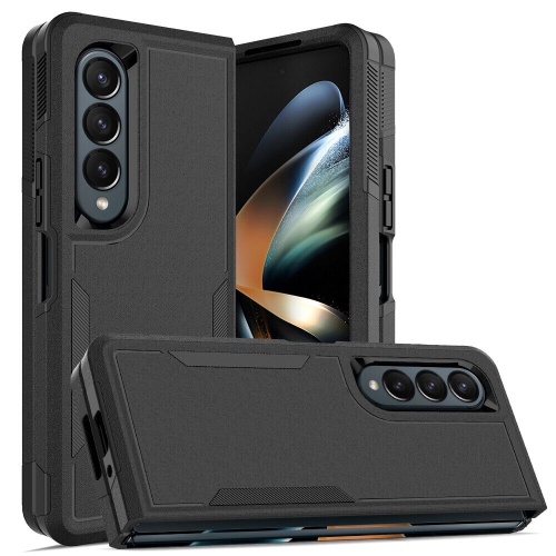 【CSmart】 Étui Coque rigide pour pare-chocs en caoutchouc résistant à deux couches pour Samsung Galaxy Z Fold 4 5G, Noir