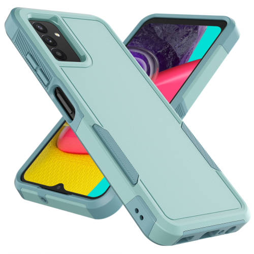 【CSmart】 Dual Layers Heavy Duty Rubber Armor Bumper Hard Case Cover for Samsung Galaxy A14 5G, Teal