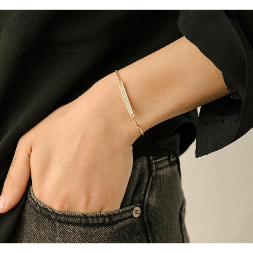 CALLURA  Goldtone Clear Classic Austrian Crystal Crystal Bar Bracelet - On Holiday Card In Multicolor