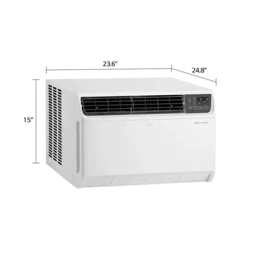 LG 14,000 BTU Dual Inverter Smart Window Air Conditioner, Cools 800 Sq. Ft, Ultra Quiet, Up to 25% Savings, Energy Star, Works ThinQ, Amazon Alexa Hey Google 115V - (LW1522IVSM)