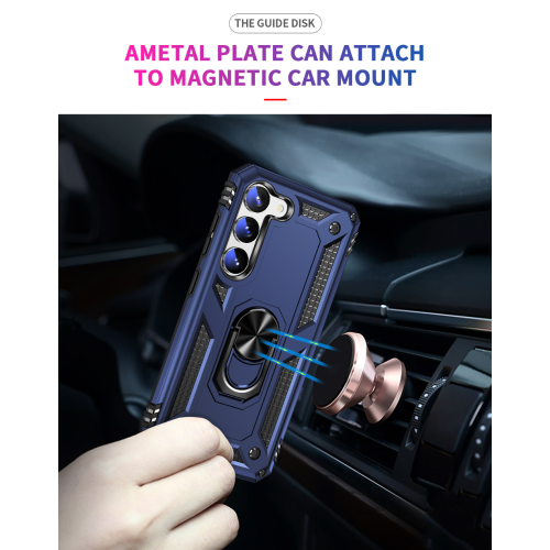 [SuperShield] Étui protecteur antichoc robuste intégral Armor pour Galaxy S23 5G de Samsung, étui protecteur arrière rigide, béquille et support pour