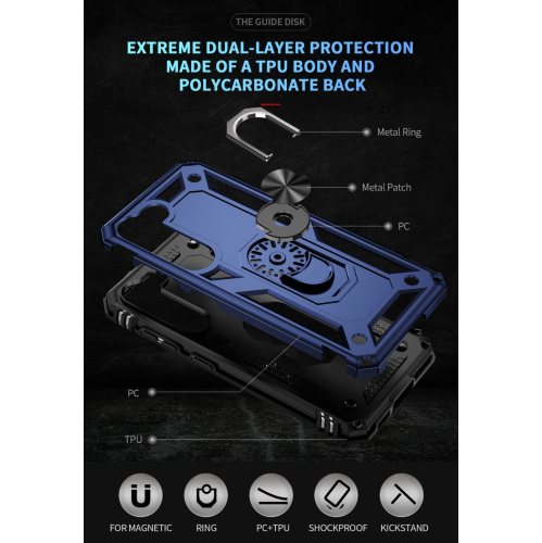 [SuperShield] Étui protecteur antichoc robuste intégral Armor pour Galaxy S23 5G de Samsung, étui protecteur arrière rigide, béquille et support pour