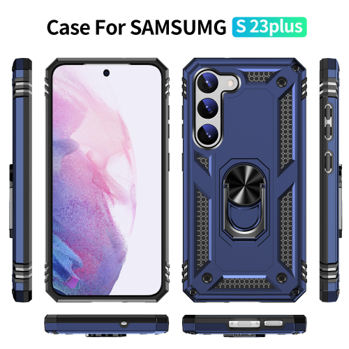 [SuperShield] Étui protecteur antichoc robuste intégral Armor pour Galaxy S23 5G de Samsung, étui protecteur arrière rigide, béquille et support pour
