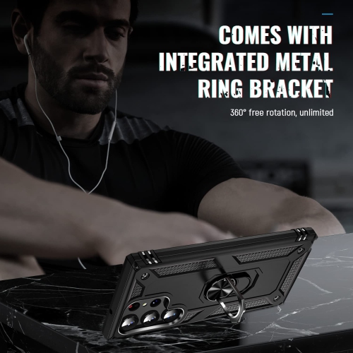 [SuperShield] Étui protecteur rigide/antichoc/contour protecteur arrière/béquille Ring pour Galaxy S23 plus/S23+ 5G de Samsung