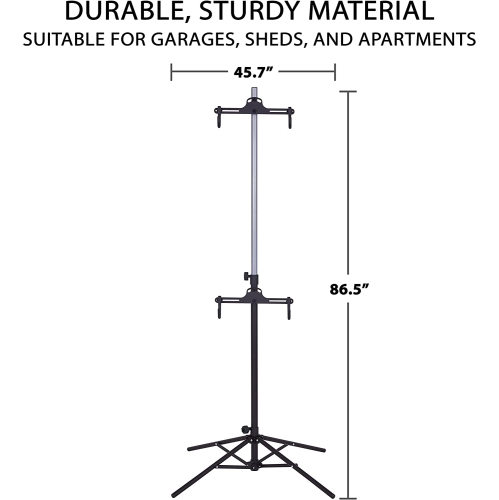 RaxGo – Support réglable à deux vélos, rangement de garage sur support vertical autoportant