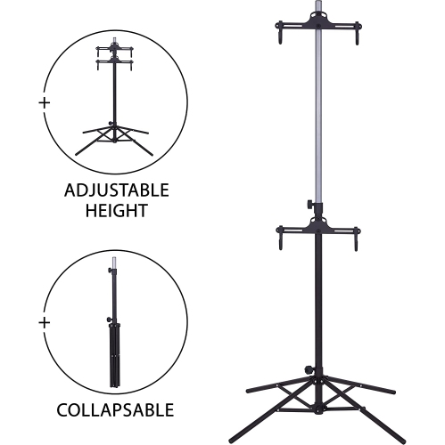 RaxGo – Support réglable à deux vélos, rangement de garage sur support vertical autoportant