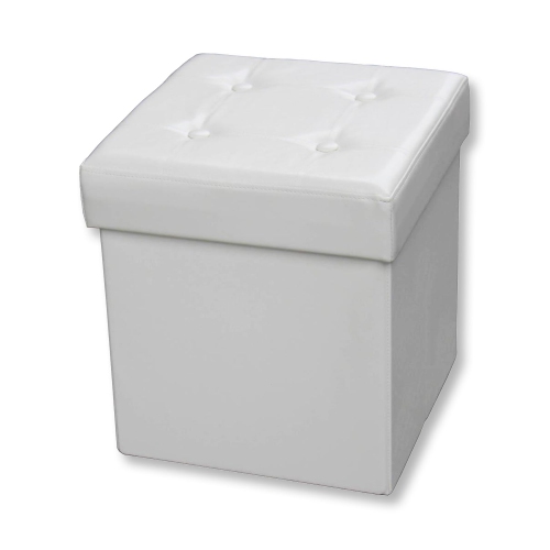 ITY INTERNATIONAL  - Foldable Ottoman/footrest With Storage, 15" X 15" X 15 In Beige