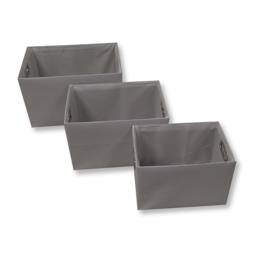 ITY International - Set of 3 Fabric Storage Baskets with Handles, Gray