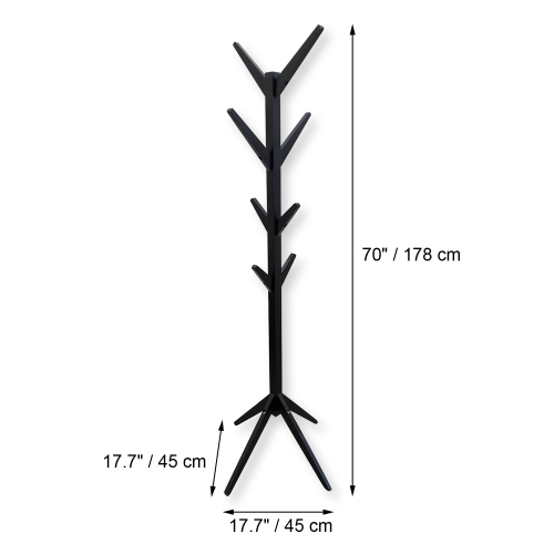 ITY International - Coat Hook/Coat Rack, Made of MDF, 70" Height, Black