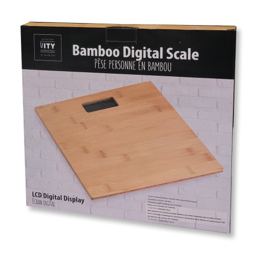 ITY International - Bathroom Scale/Digital Scale, Maximum Capacity of 330Lbs, Made of Bamboo