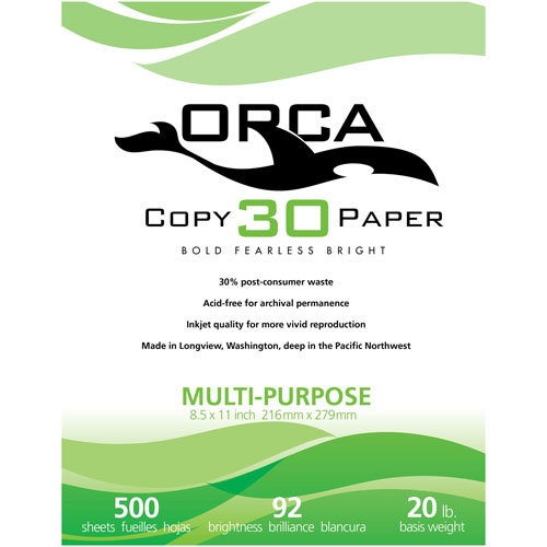 Copy Paper, 92 Bright, 20 lb, 8.5 x 11, White, 500 Sheets/Ream, 10  reams/case - Western Stationers