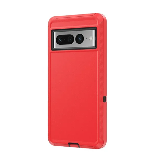 CSMART  【】 Anti-Drop Triple 3 Layers Shockproof Heavy Duty Defender Hard Case for Google Pixel 7 In Red