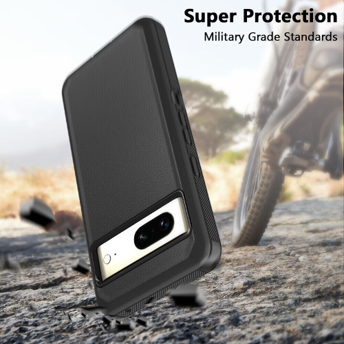 【CSmart】 Étui Coque rigide anti-chute triple 3 couches antichoc Heavy Duty Defender pour Google Pixel 7 Pro, Marine