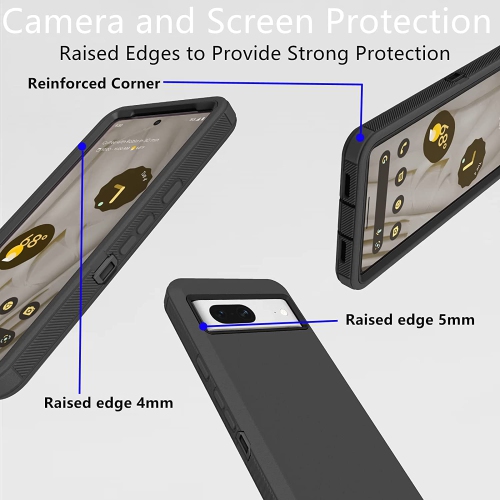 【CSmart】 Étui Coque rigide anti-chute triple 3 couches antichoc Heavy Duty Defender pour Google Pixel 7 Pro, Marine