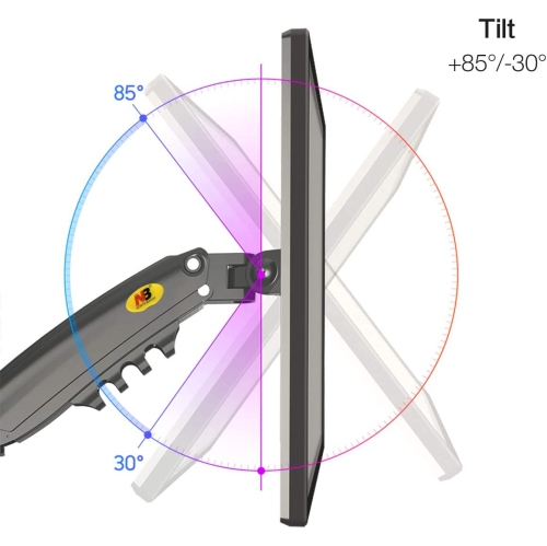 NB Monitor Desk Mount Long Arm for 22''-35'' Monitors from 6.6 to 26.4 lbs Ultra Wide Full Motion Swivel Height Adjustable Monitor Stand