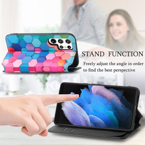 Compatible with Samsung Galaxy S23 Ultra 5G Wallet Case,Premium Leather Flip Wallet Case with Card Slots Kickstand Magnetic Buckle Shockproof