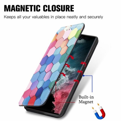 Compatible with Samsung Galaxy S23 Ultra 5G Wallet Case,Premium Leather Flip Wallet Case with Card Slots Kickstand Magnetic Buckle Shockproof
