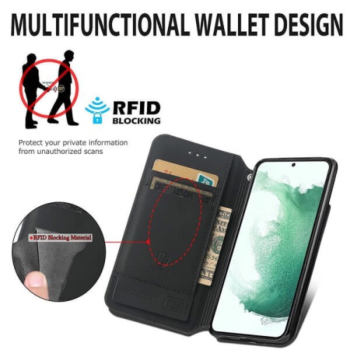 Compatible with Samsung Galaxy S23 Ultra 5G Wallet Case,Premium Leather Flip Wallet Case with Card Slots Kickstand Magnetic Buckle Shockproof