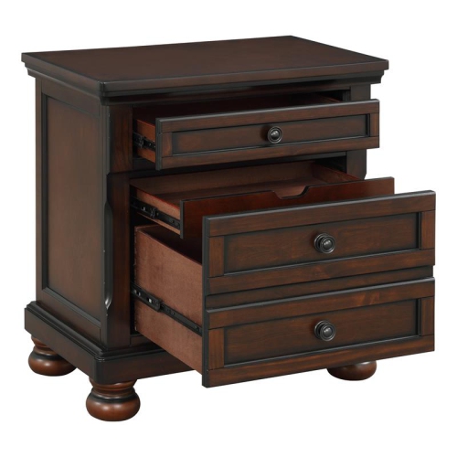Lexicon Cumberland 3-Drawers Traditional Wood Nightstand in Brown Cherry