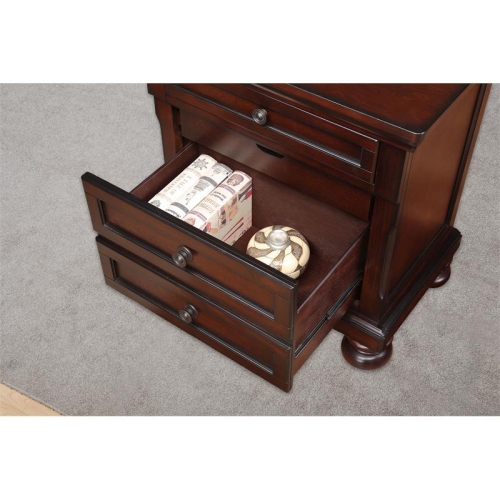 Lexicon Cumberland 3-Drawers Traditional Wood Nightstand in Brown Cherry