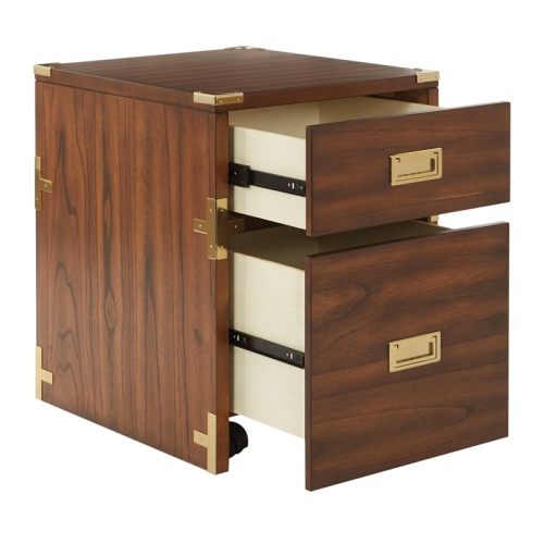 Wellington 2 Drawer File Cabinet in Toasted Brown Wheat Fully Assembled
