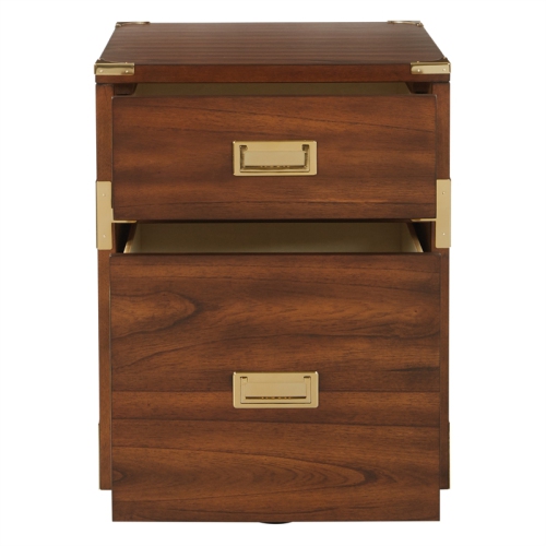 Wellington 2 Drawer File Cabinet in Toasted Brown Wheat Fully Assembled