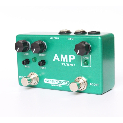 Mosky AMP TURBO Handmade Preamp Overdrive + Boost Guitar Effect True Bypass