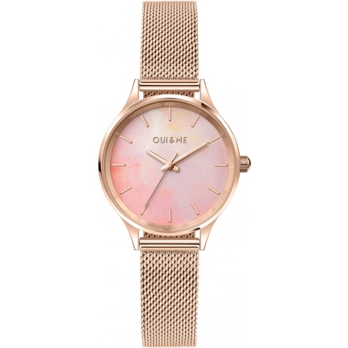 OUI & ME  Bichette 28MM 3 Hand Dial Mesh Rose Gold In Pink