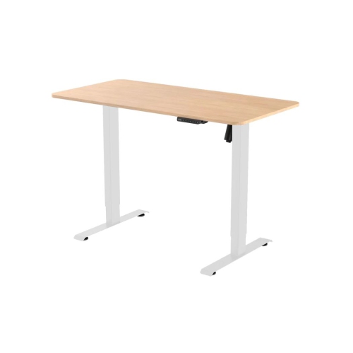 Uncaged Ergonomics Rise Up Essential Electric Height Adjustable Sit/Stand Desk (Natural Top/White Frame)