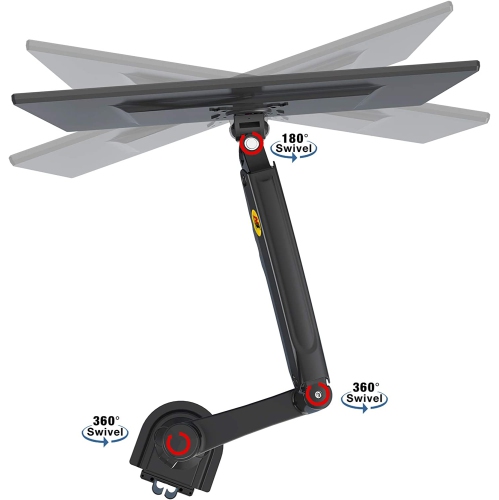 NB Dual Monitor Full Motion Height Adjustable Gas Struct Desk Mount, Computer Monitor Arm w/ support for dual 32 inch monitors